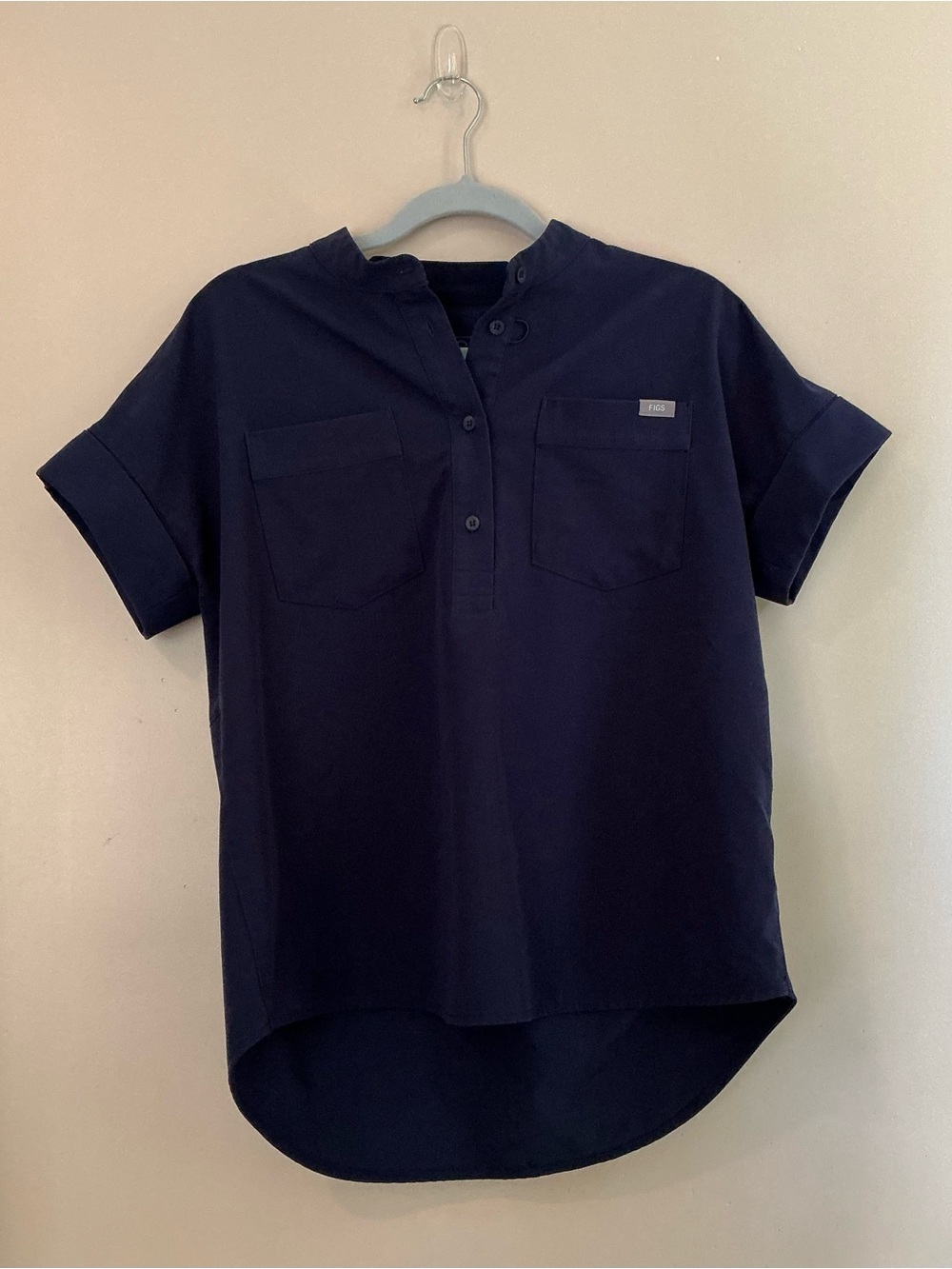 FIGS Technical Collection Navy Blue Scrub Top Women's Size Medium M